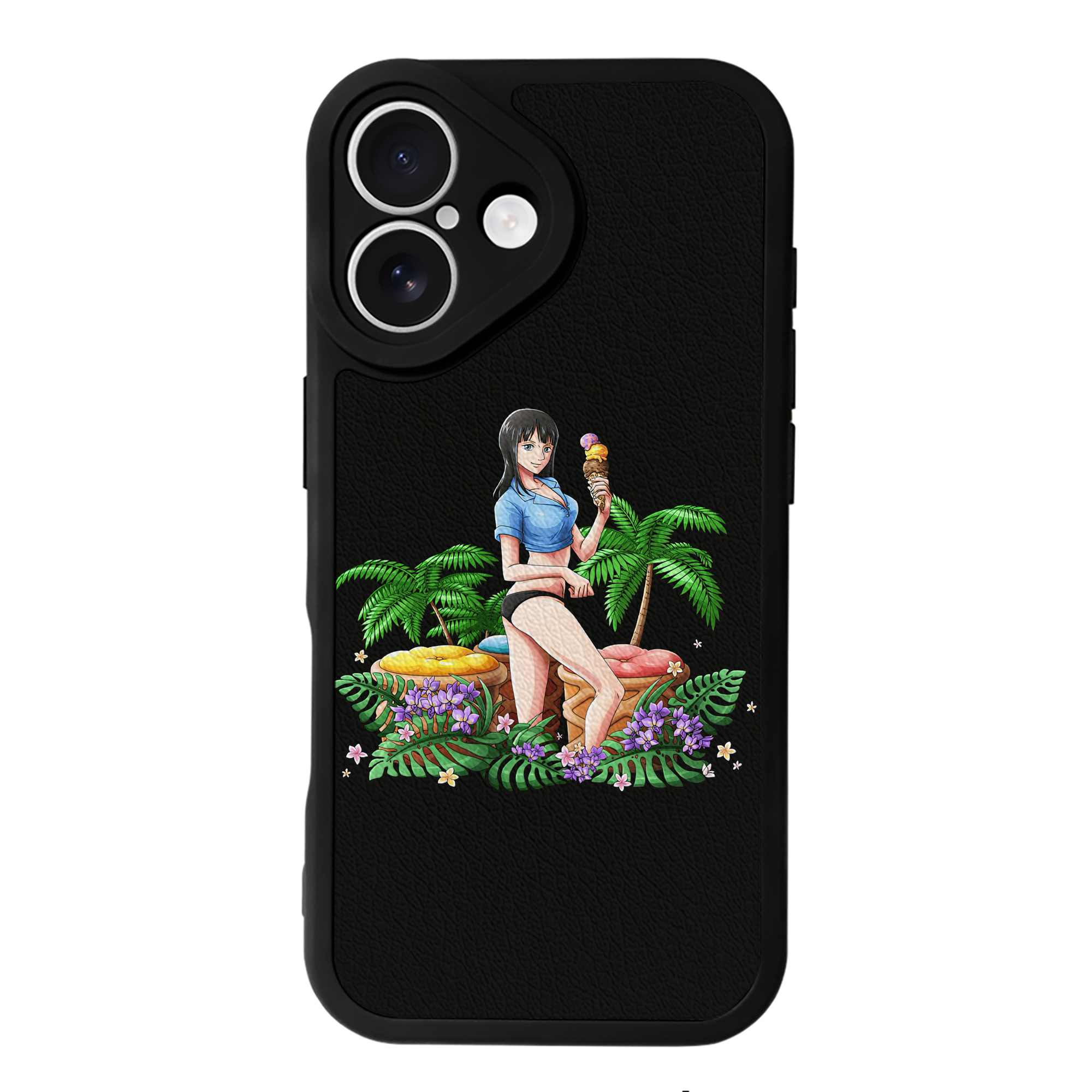 （画像用） ワンピース ニコ・ロビン ONE PIECE Nico Robin 【iPhone 16シリーズ対応】シリコンスマホケース（レザー調） 材質：シリコン